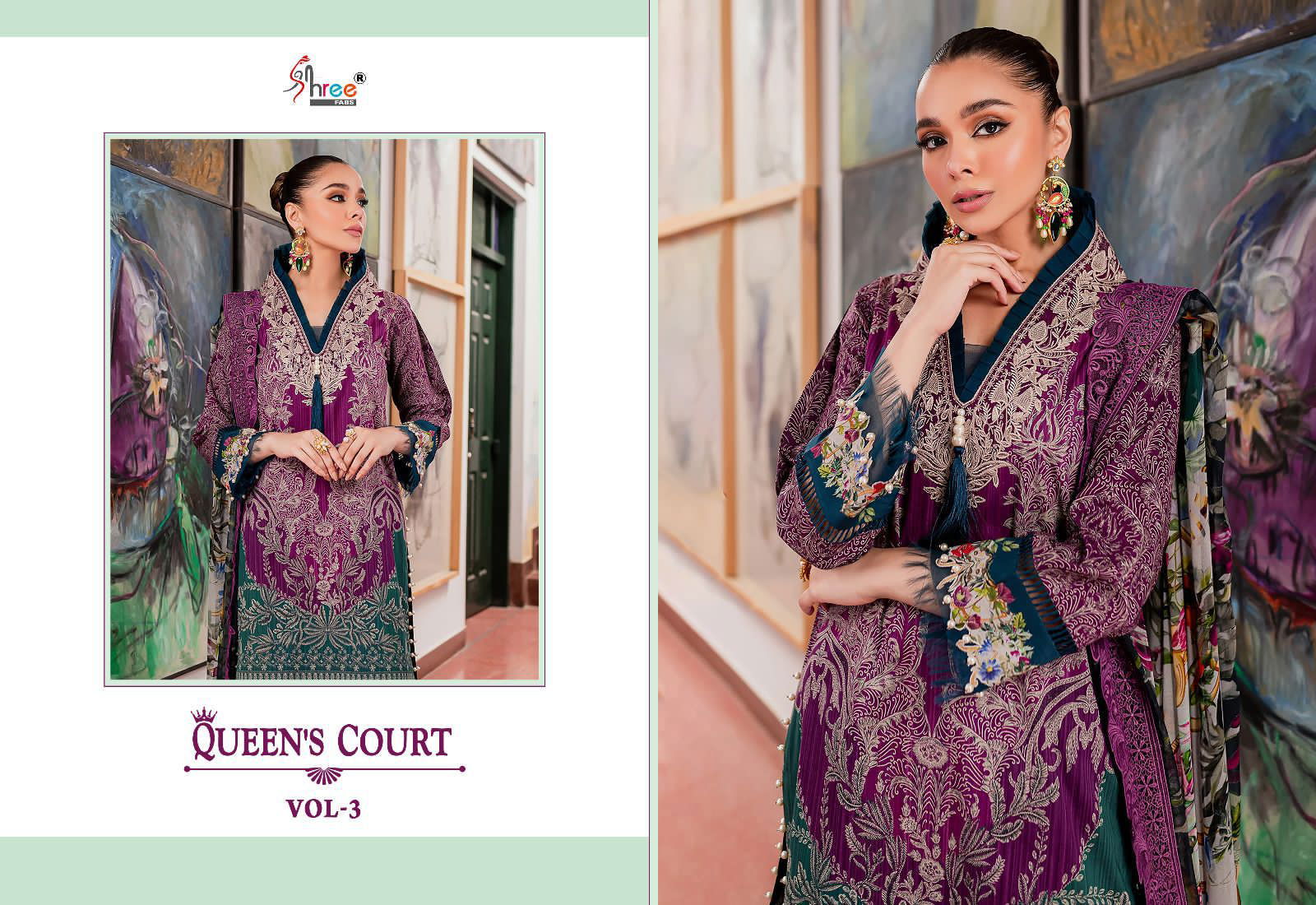 Queens Court Vol 3 By Shree Fab Cotton Pakistani Suits Catalog